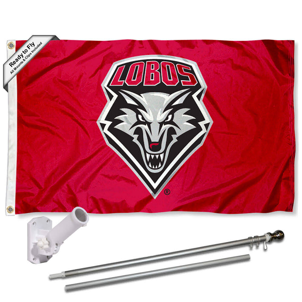 New Mexico Lobos Flag and Pole Set P35390