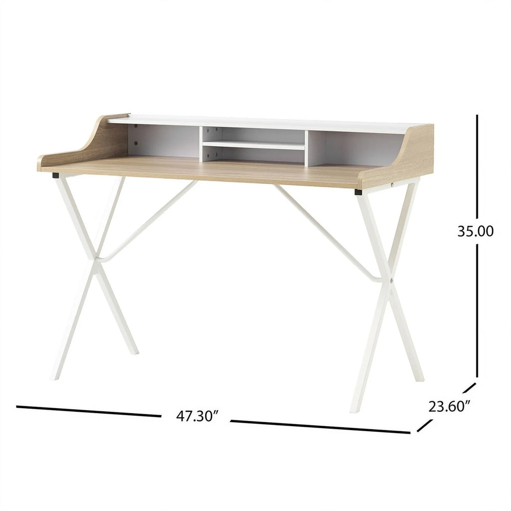 Oak and White Computer Desk Z2894