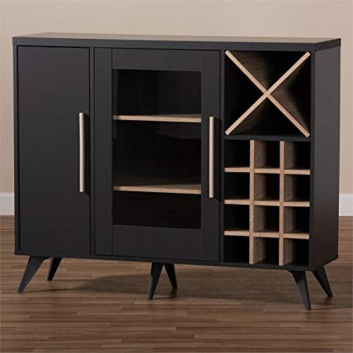 Dark Grey Oak Wine Cabinet W623