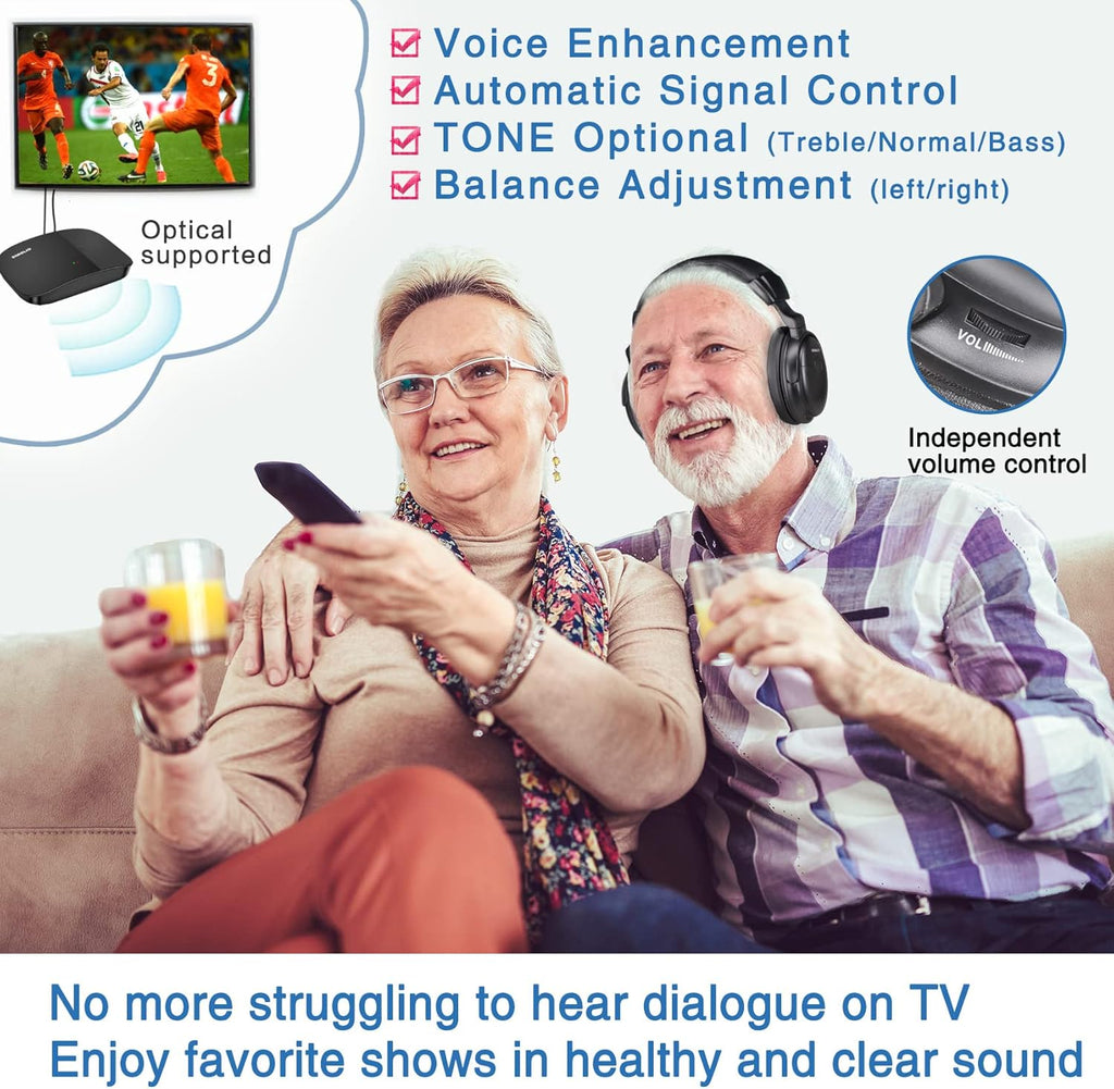 Voice Enhanced Wireless TV Headphones with Extra Battery O53922