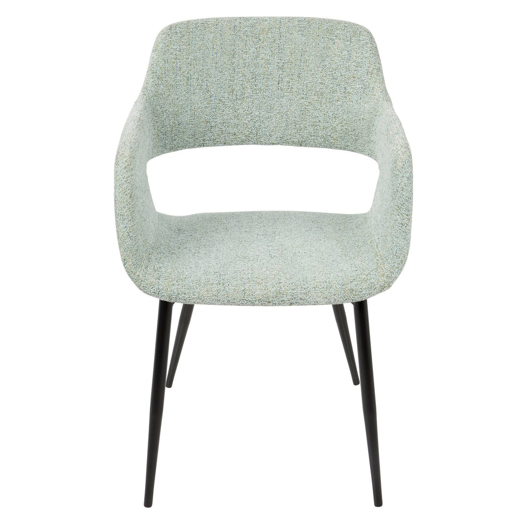 Mid-Century Modern Chair Set of 2 Green Y43756