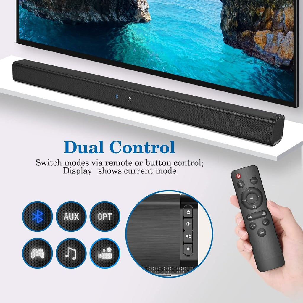Wired & Wireless Bluetooth Soundbar with Remote Control N84052