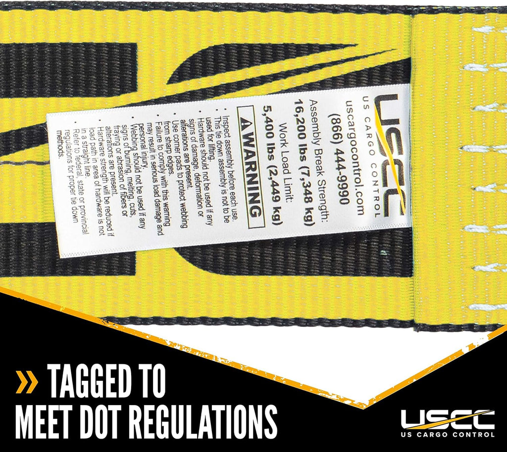 Yellow Fixed End Ratchet Straps U17680