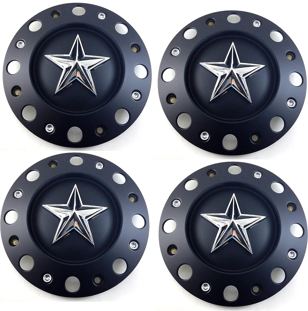 Matte Black Wheel Center Hub Caps X4336