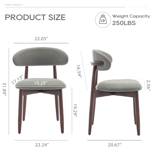 Green Fabric Upholstered Dining Chairs Set of 4 F1352