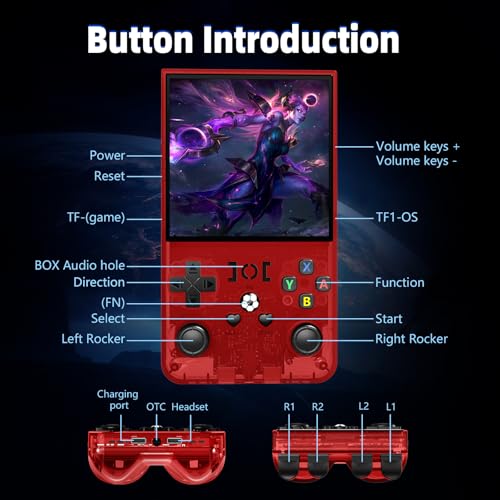 Black 4.0 Inch IPS Screen 64GB Retro Handheld Game Console U3955