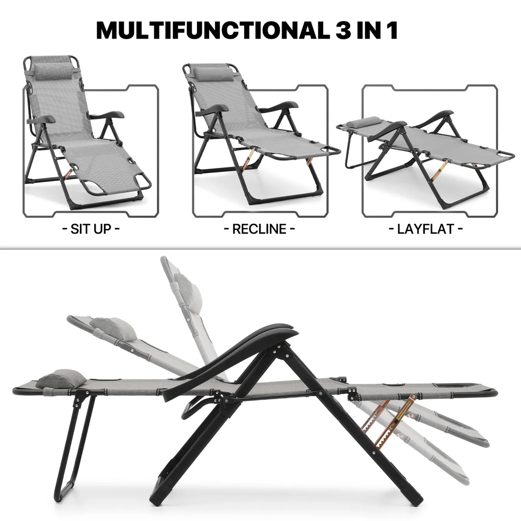 Grey Adjustable Zero Gravity Lounge Chair A40735
