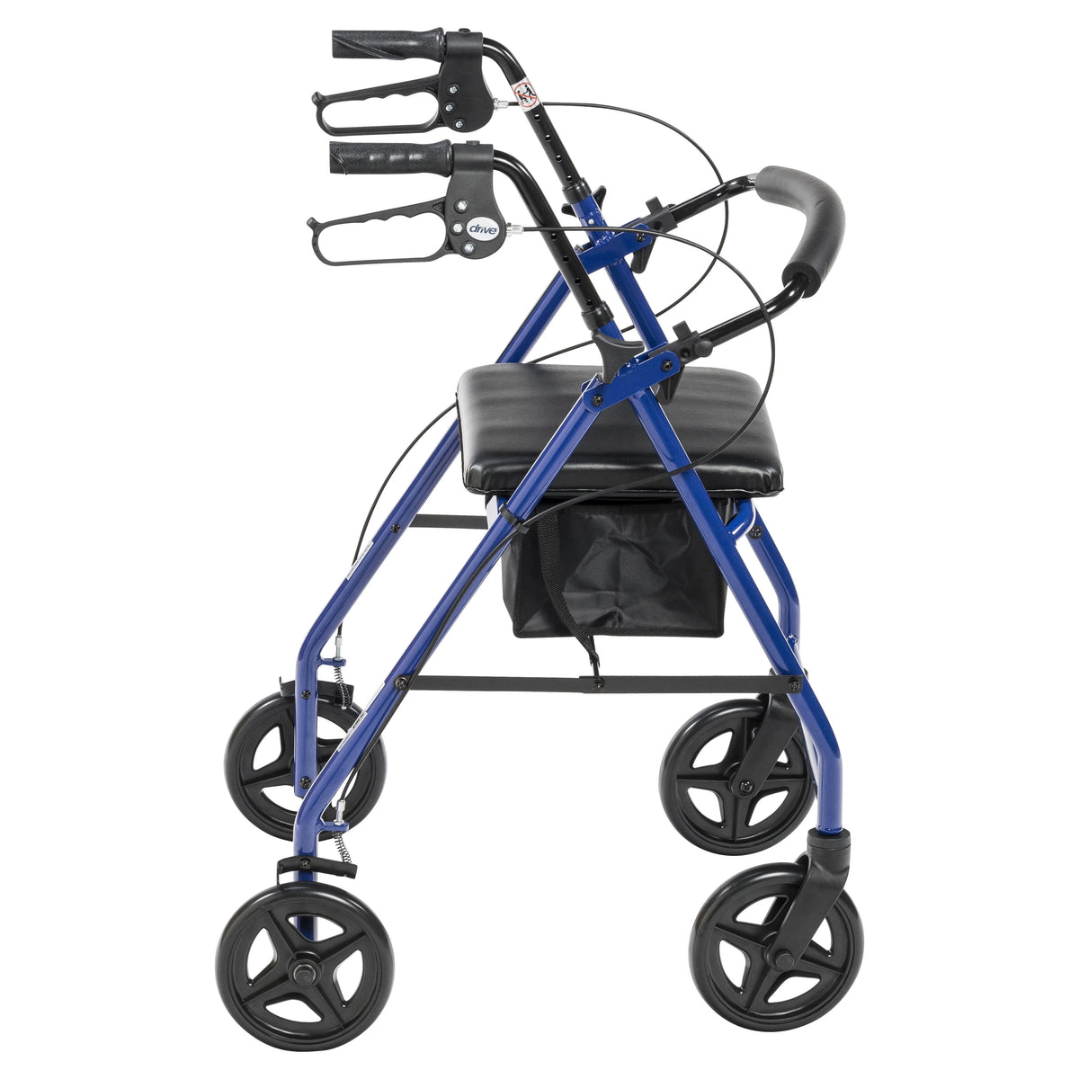 Blue Aluminum Rollator Rolling Walker with Padded Seat J534