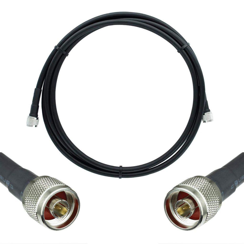 50-ohm N-Male to N-Male Black Coax Cable 60ft Q644