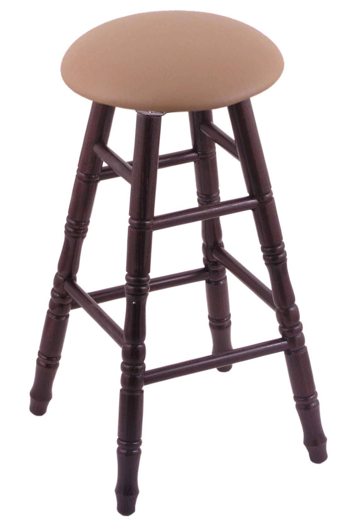Dark Cherry Finish Oak Counter Stool with Beechwood Seat E56561