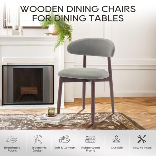 Green Fabric Upholstered Dining Chairs Set of 4 F1352