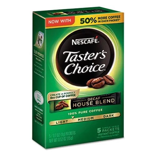 Decaf House Blend Instant Coffee, 0.1 oz Stick, 5/box, Bundle of 2 Cartons Y254