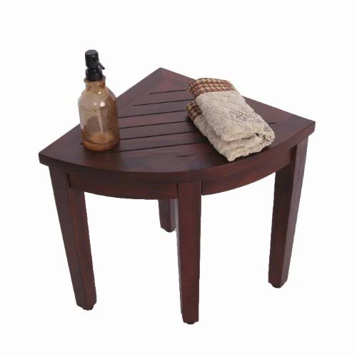 Teak Corner Shower Seat Stool Bench L29562