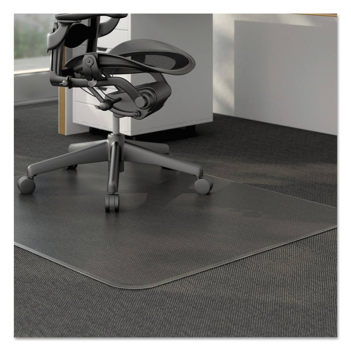 Clear Rectangular Chair Mat for Low Pile Carpet V811