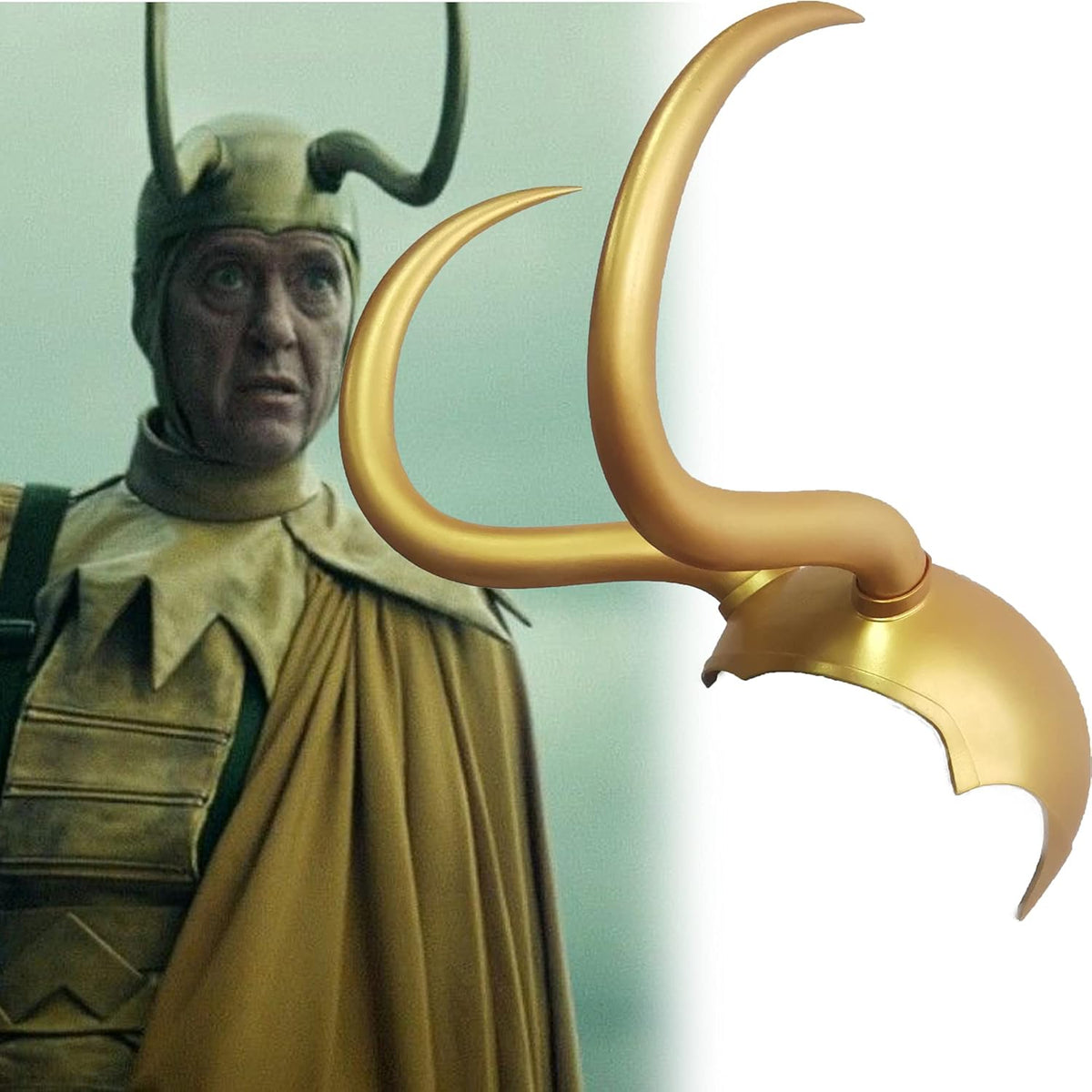 Gold Latex Crown Horn Helmet Mask Q30364
