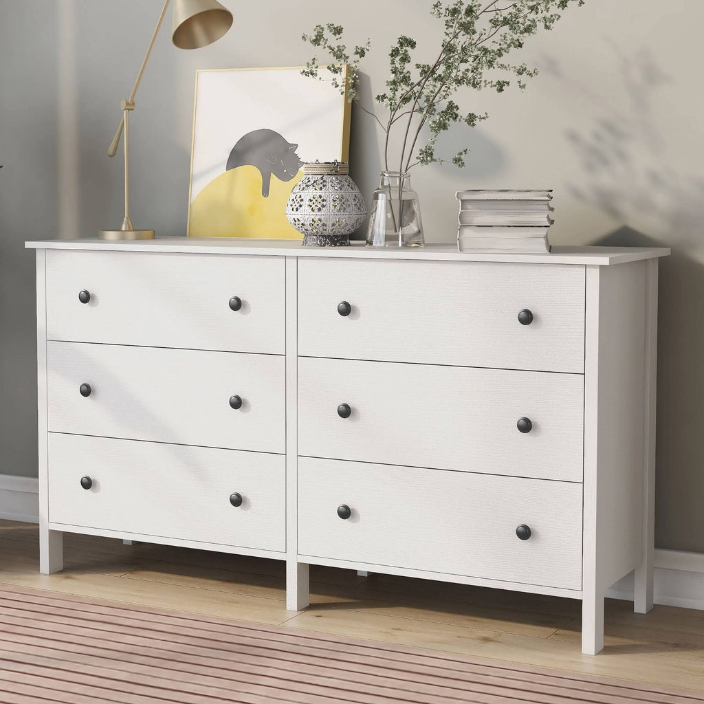 White 6 Drawer Dresser Z415
