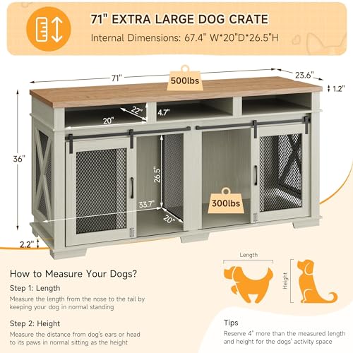 71" Dog Crate with 3 Storage Drawers & Removable Divider C8983