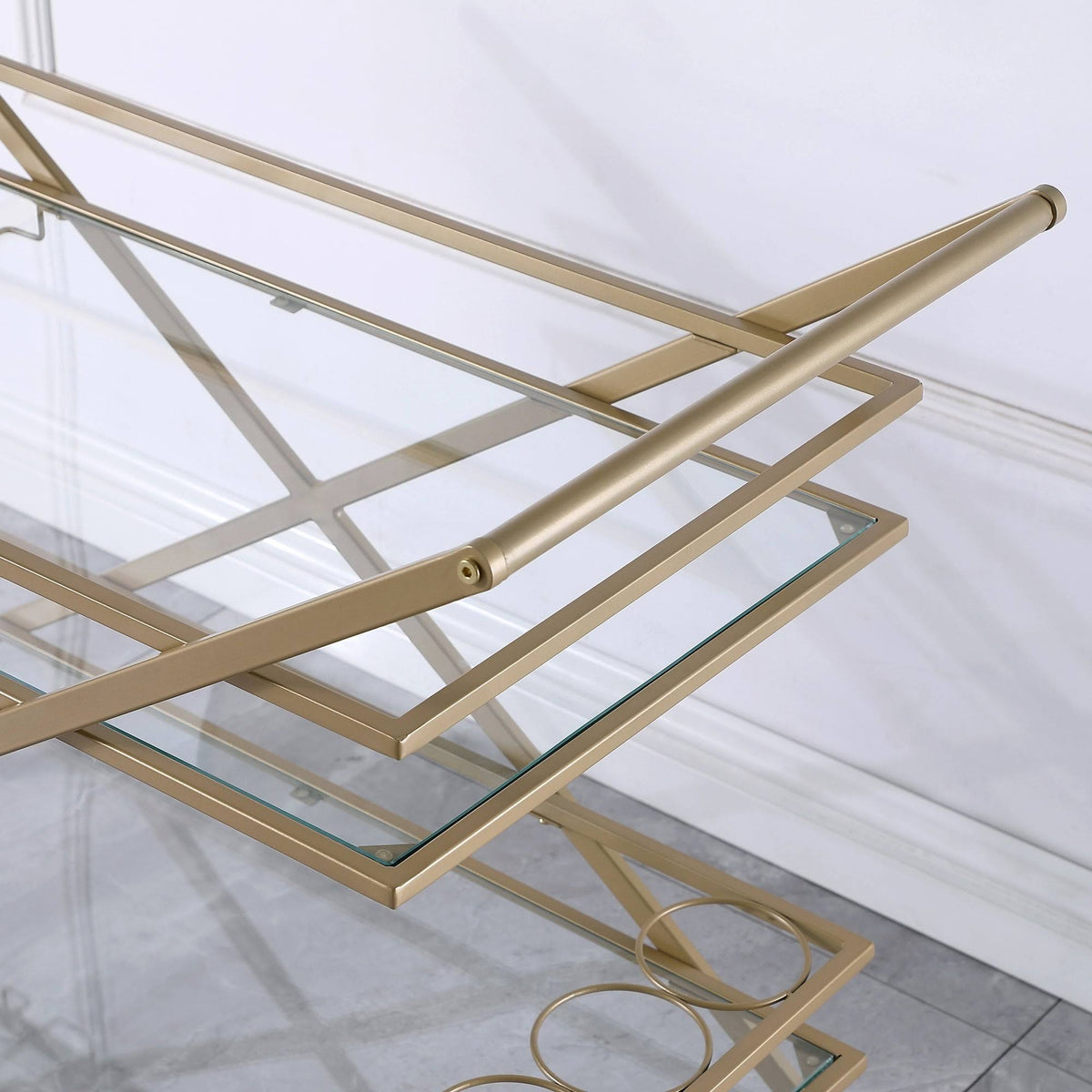 Gold Metal Bar Cart Y928506