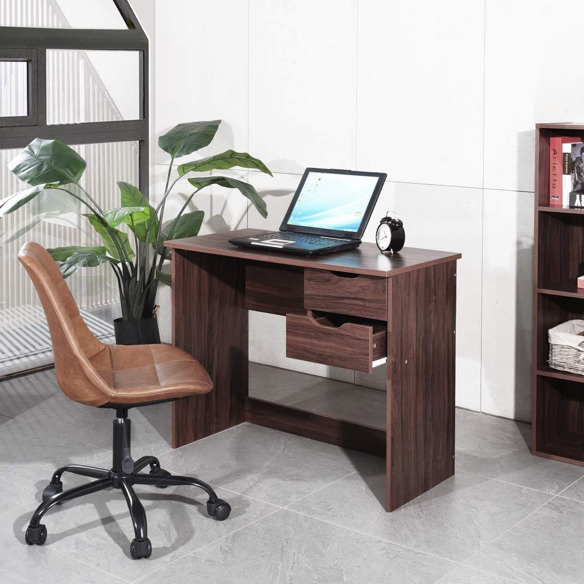 Computer Desk with Drawer 35.4 in Wood Workstation K539605