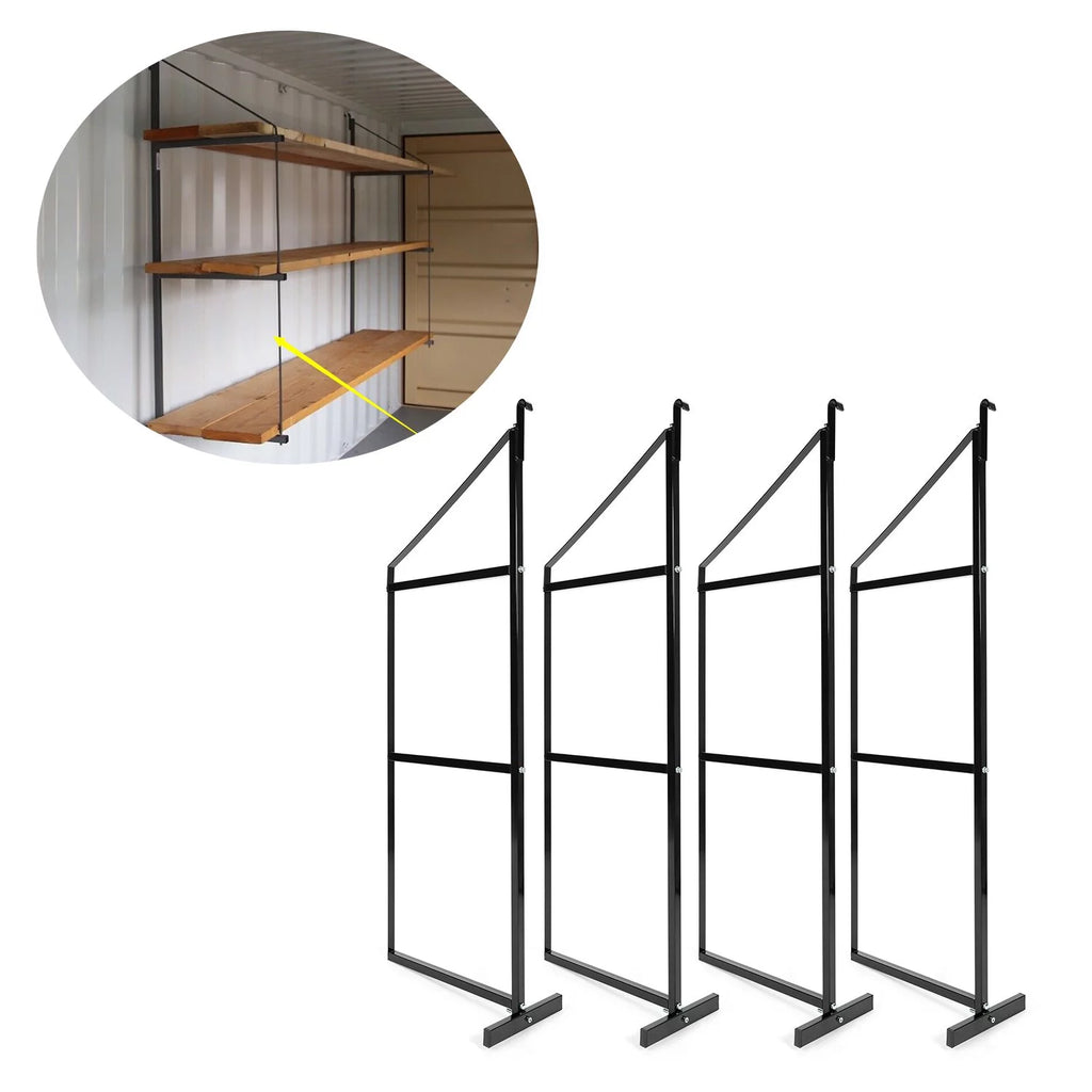 3 Tier Shipping Container Shelving Bracket 18" x 60" Black J1246