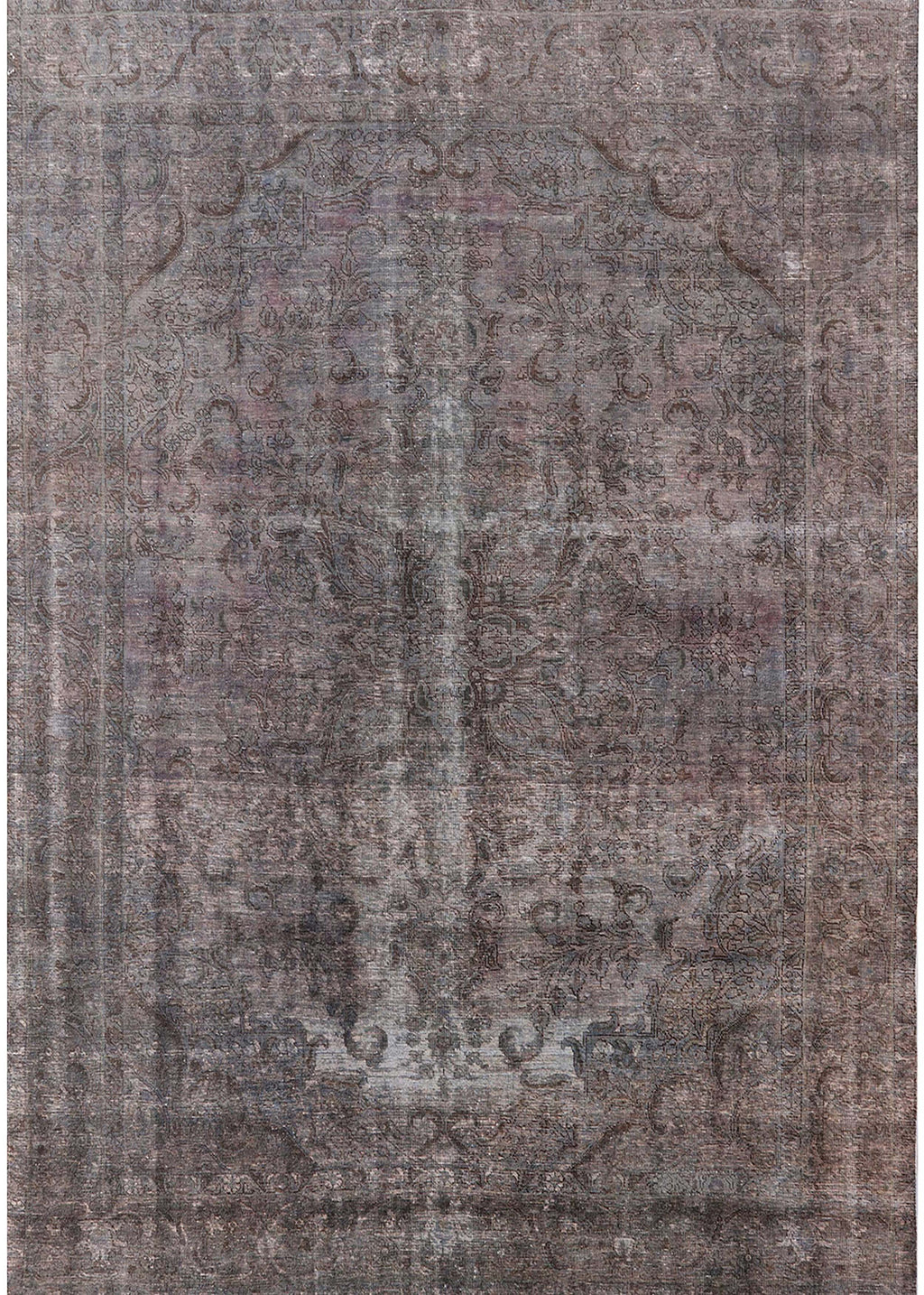 Gunmetal Gray Rectangle Oriental Area Rug Z972