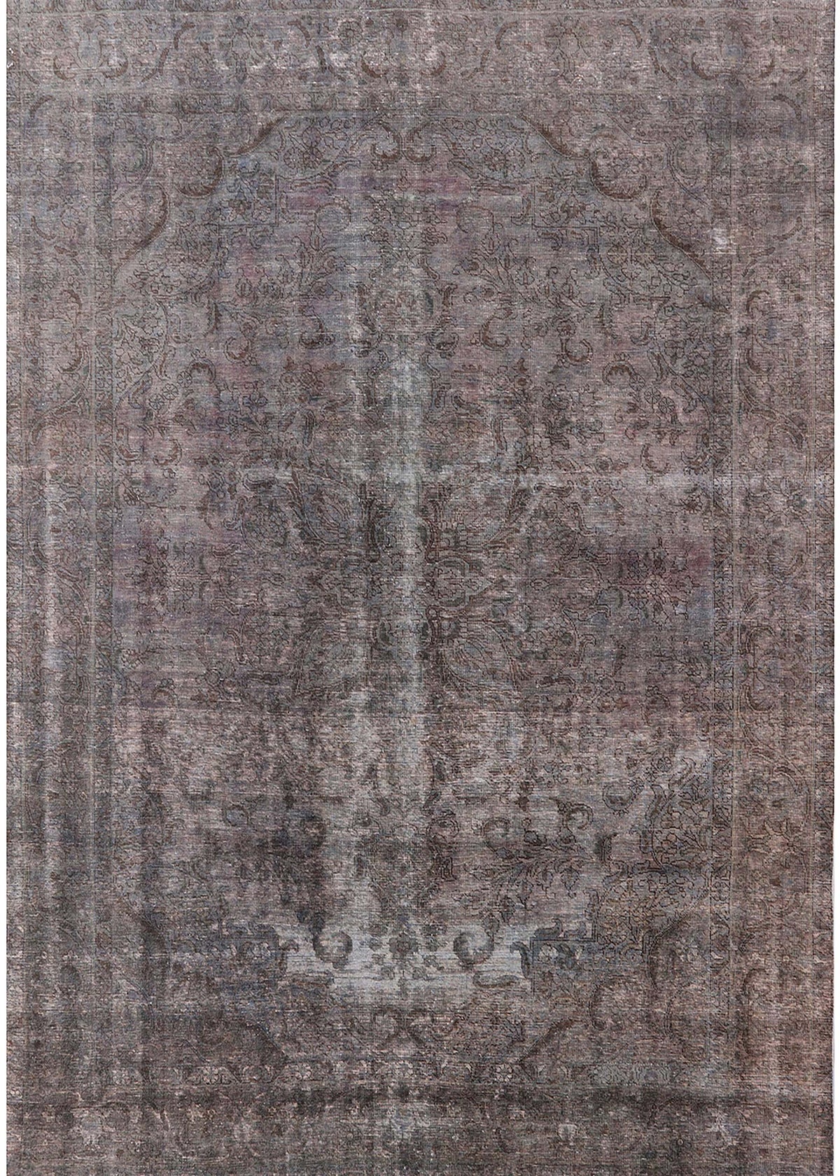 Gunmetal Gray Rectangle Oriental Area Rug Z972