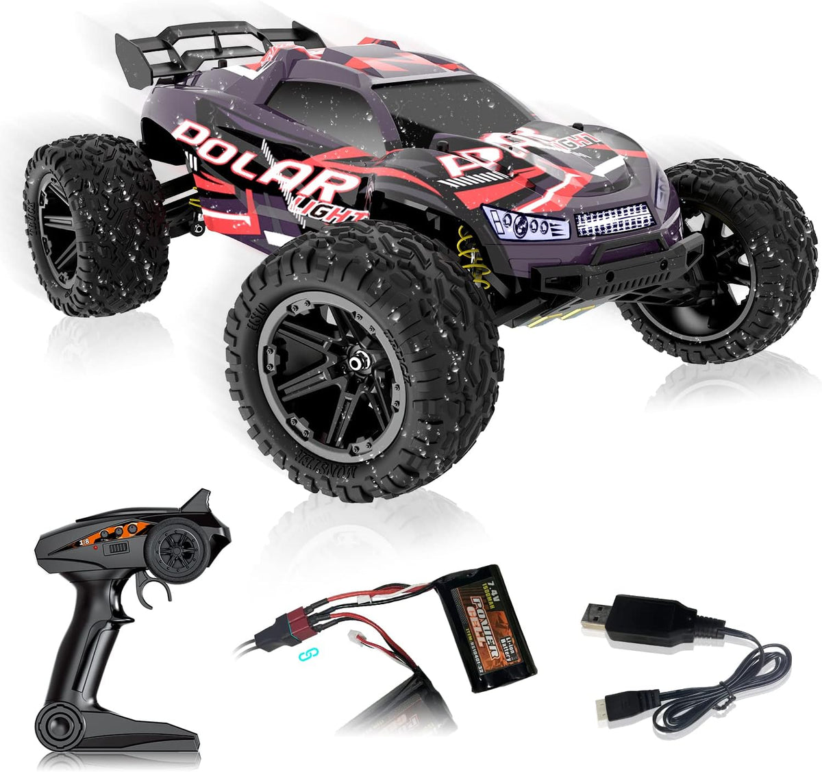 Remote Control Car 1:18 Scale 45Km/h 4WD RC Car with Two Rechargeable Batteries T587