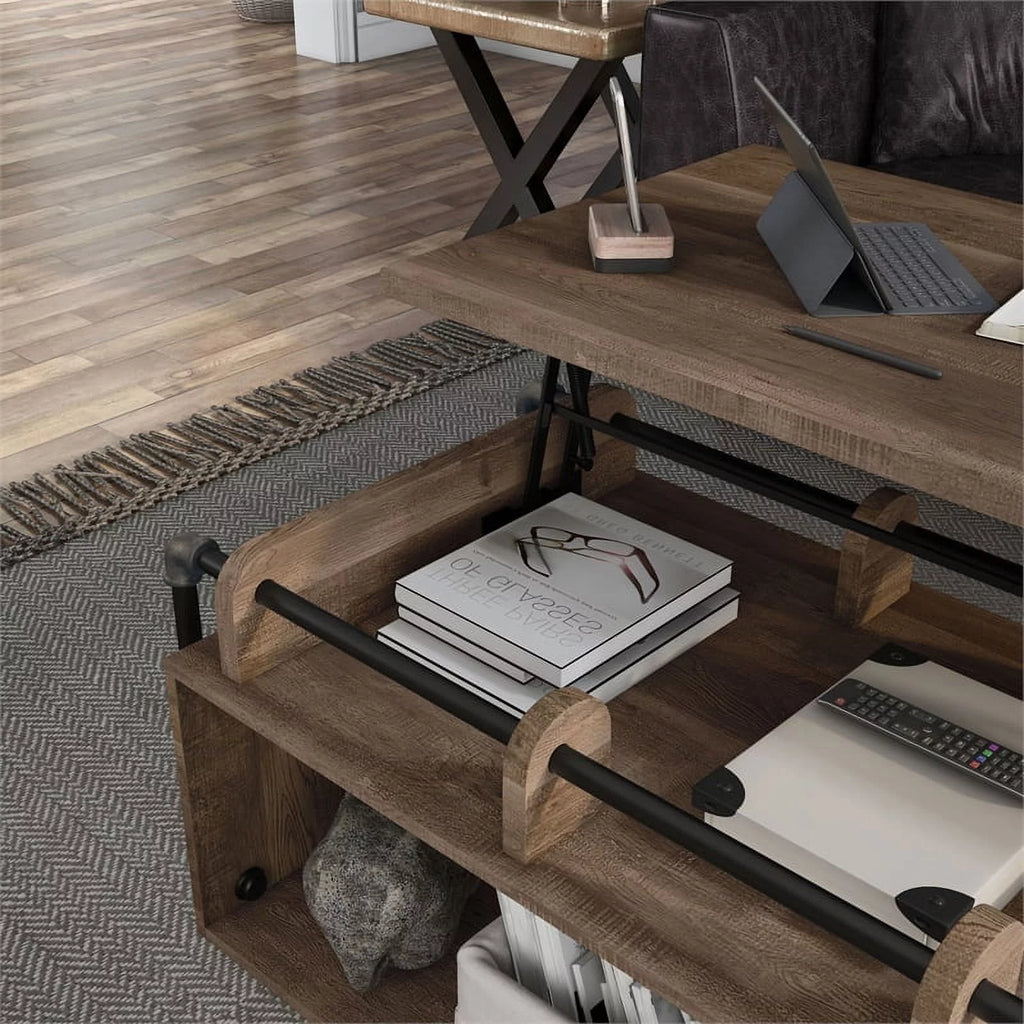 Modern Wood Lift-Top Coffee Table in Reclaimed Oak Z64817