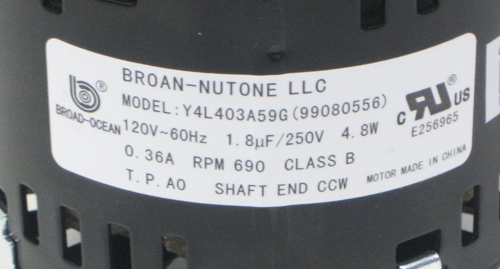 Bathroom Fan Motor F711835
