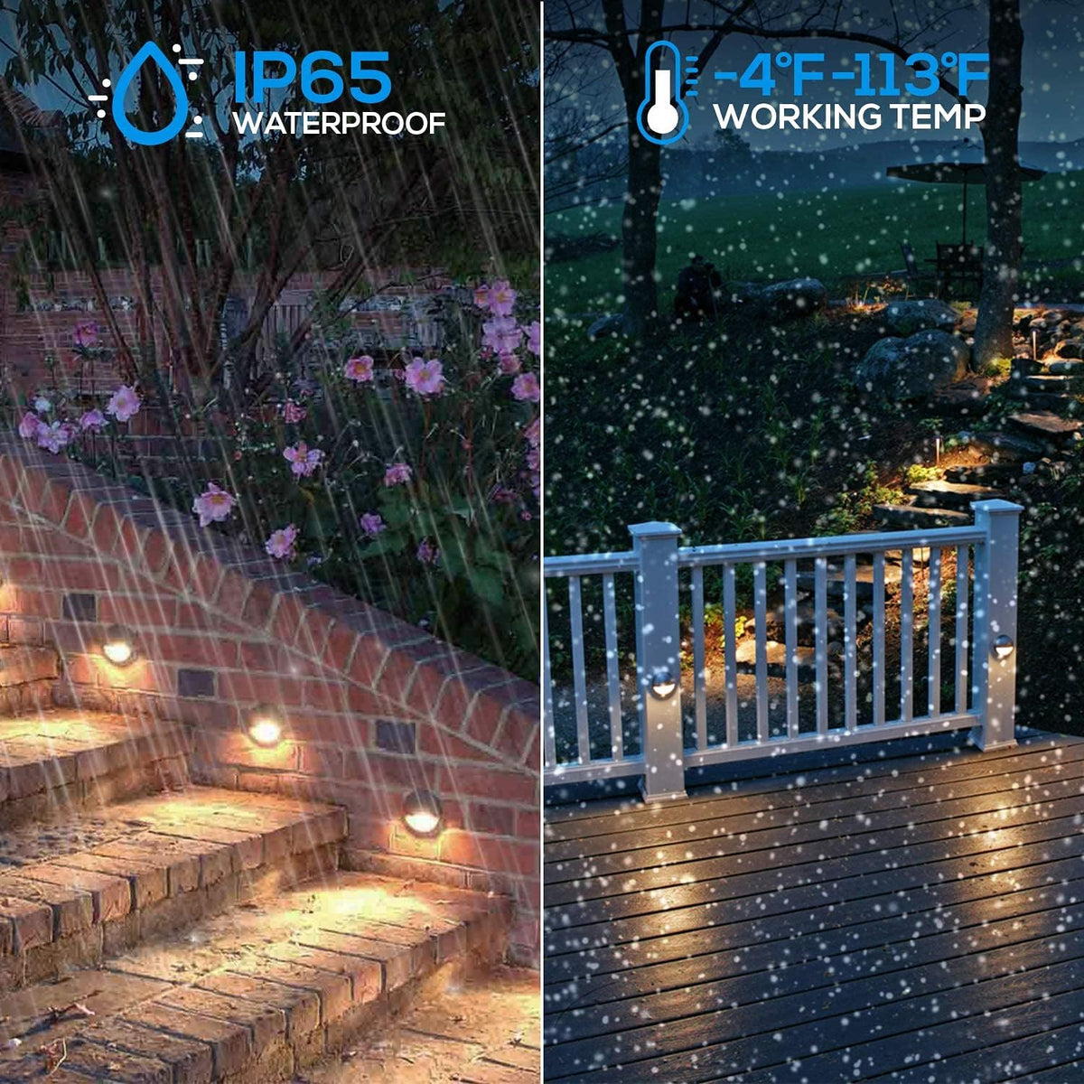 6 Pack Low Voltage LED Deck Light, Die-cast Aluminum, 3000K Warm White W208