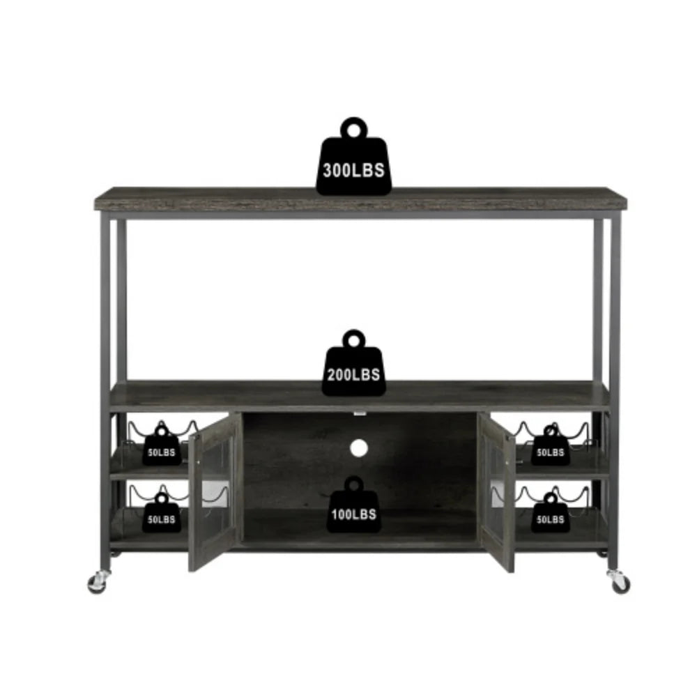 Dark Grey Wine Shelf Table U78473