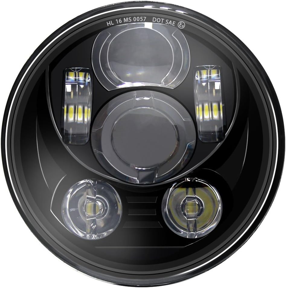 5.75 inch LED Headlight with Halo DRL Black Pack of 2 Z137