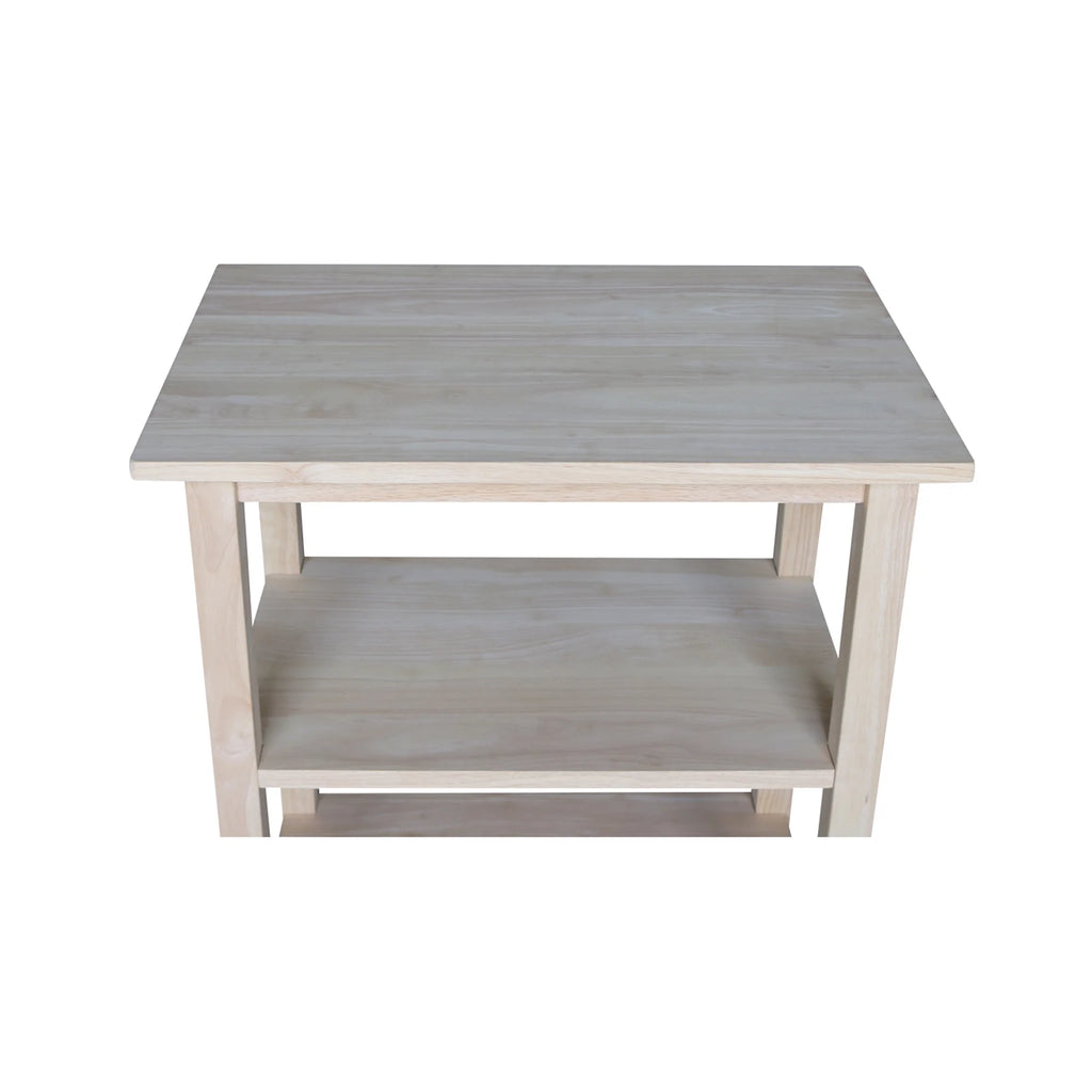 Unfinished Wood Microwave Kitchen Cart K2827