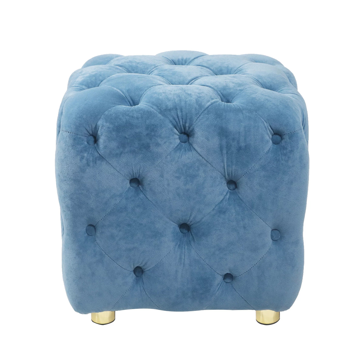 Velvet Tufted Square Ottoman X25574
