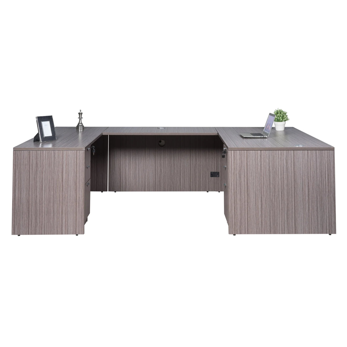 66 Inch U-Shape Executive Desk with Storage Pedestals F98506