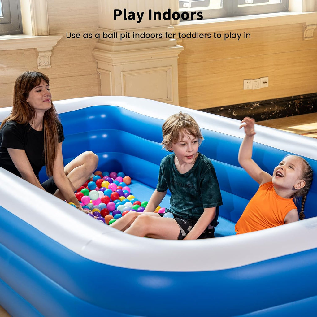 Extra Large Inflatable Pool 130"x 72" x 22" Oversized Blow Up Pool with Pump X72234