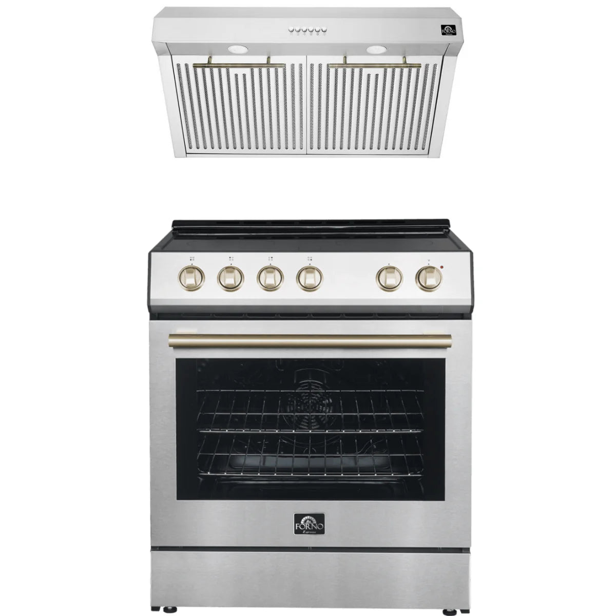 30 Electric Range and Range Hood in Stainless Steel F561
