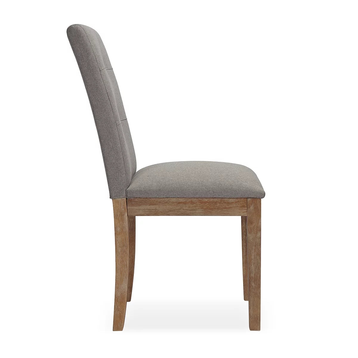 Gray Tufted Dining Chair with Solid Wood Legs Set of 2 Z72759