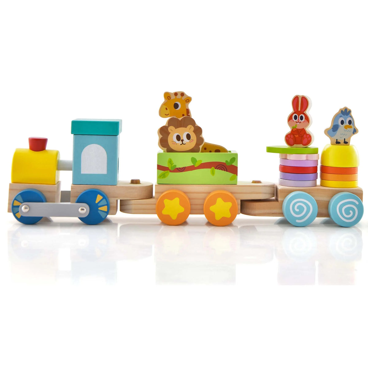 Wooden Stackable Train Set with Animal Toys & Locomotive U28573