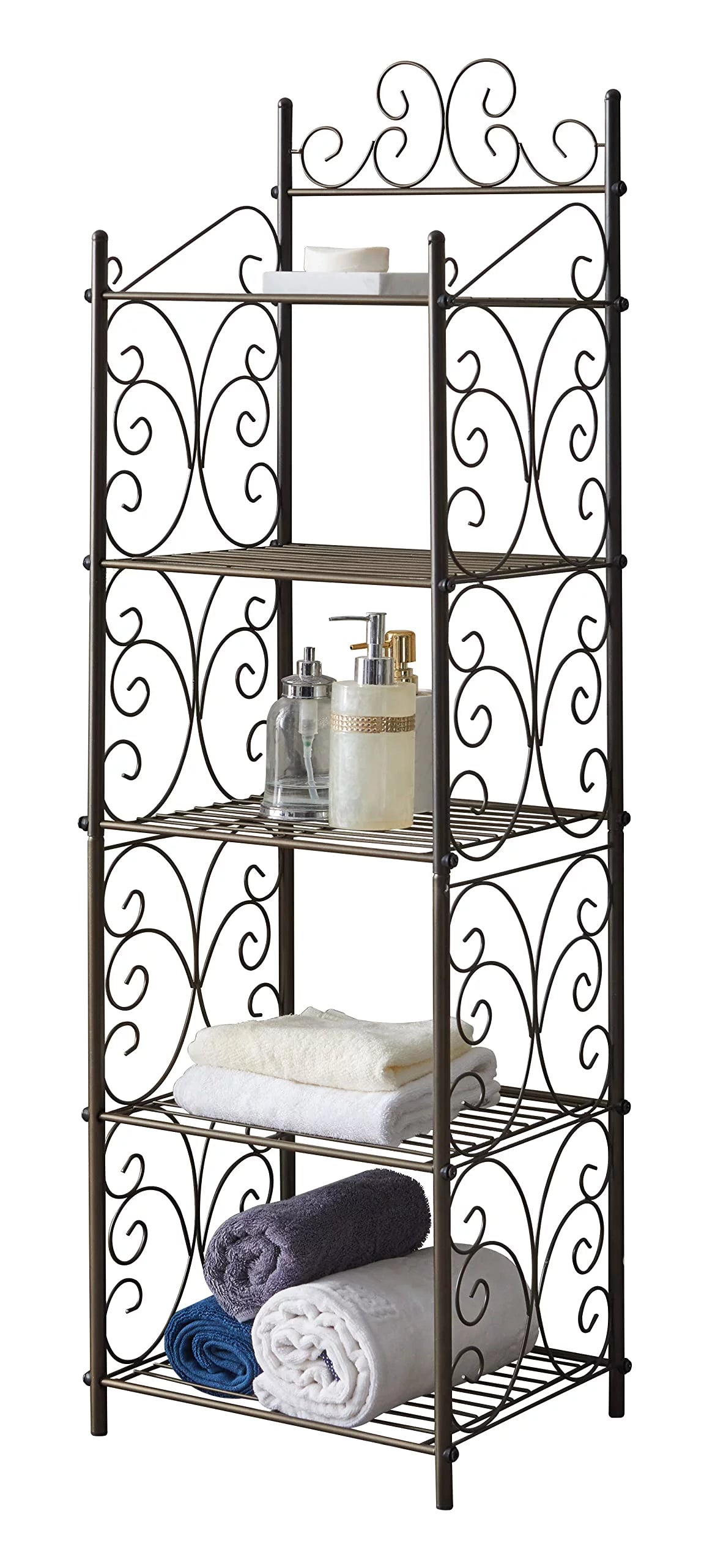 5 Tier Metal Kitchen Bathroom Storage Shelving Unit O318
