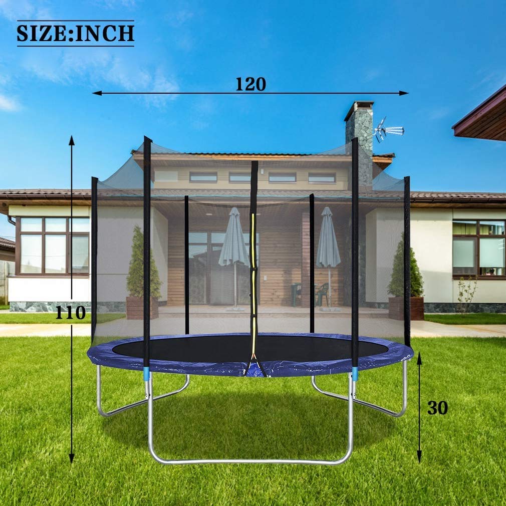 10 FT Trampoline with Safety Enclosure Net Spring Pad Y40505