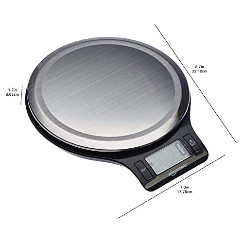 Digital Kitchen Scale with LCD Display, 11 pounds, Black and Stainless Steel C87158