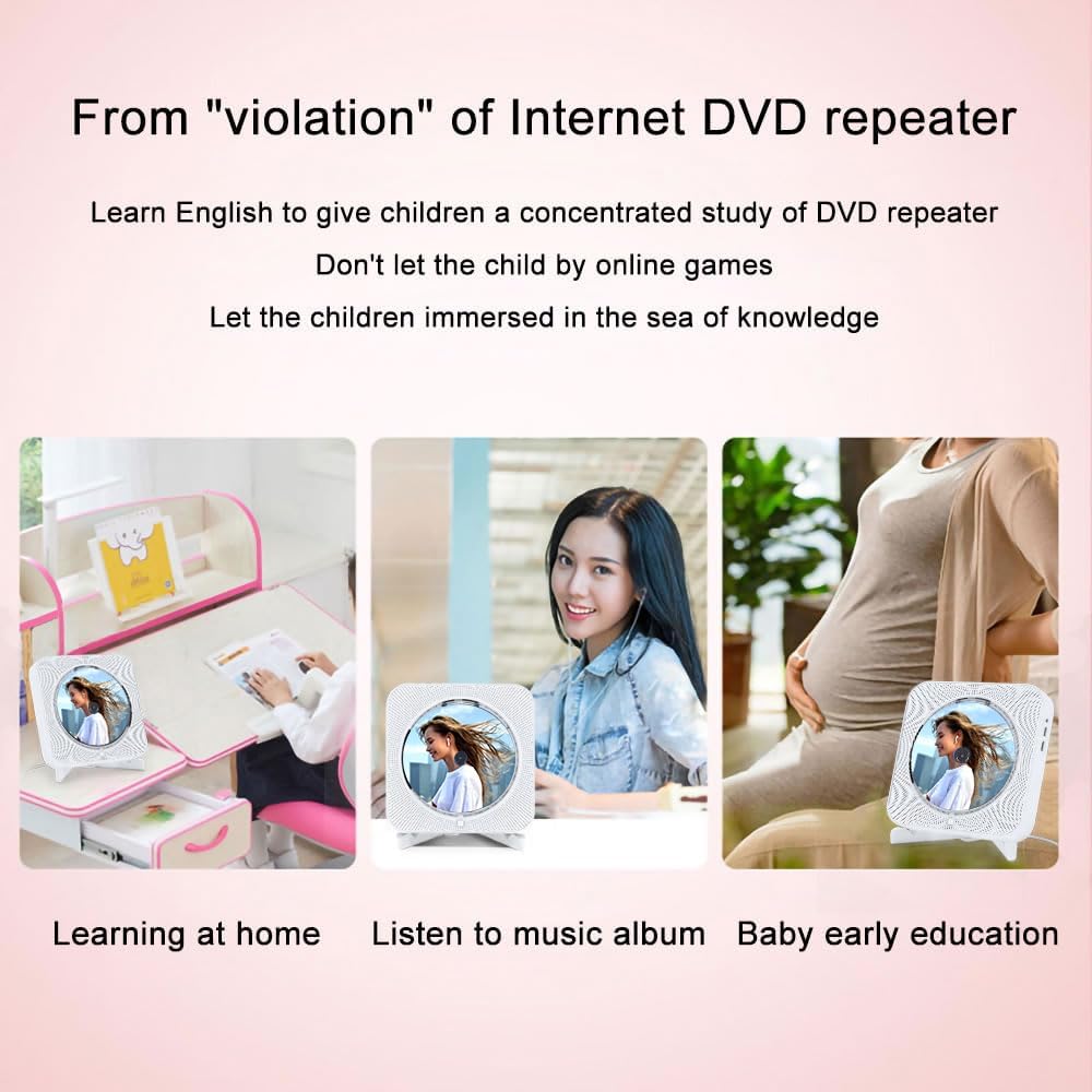 DVD Player with Bluetooth 5.1 Dual Speakers, Remote Control, RCA, HDMI Cable, HD 1080p W197585