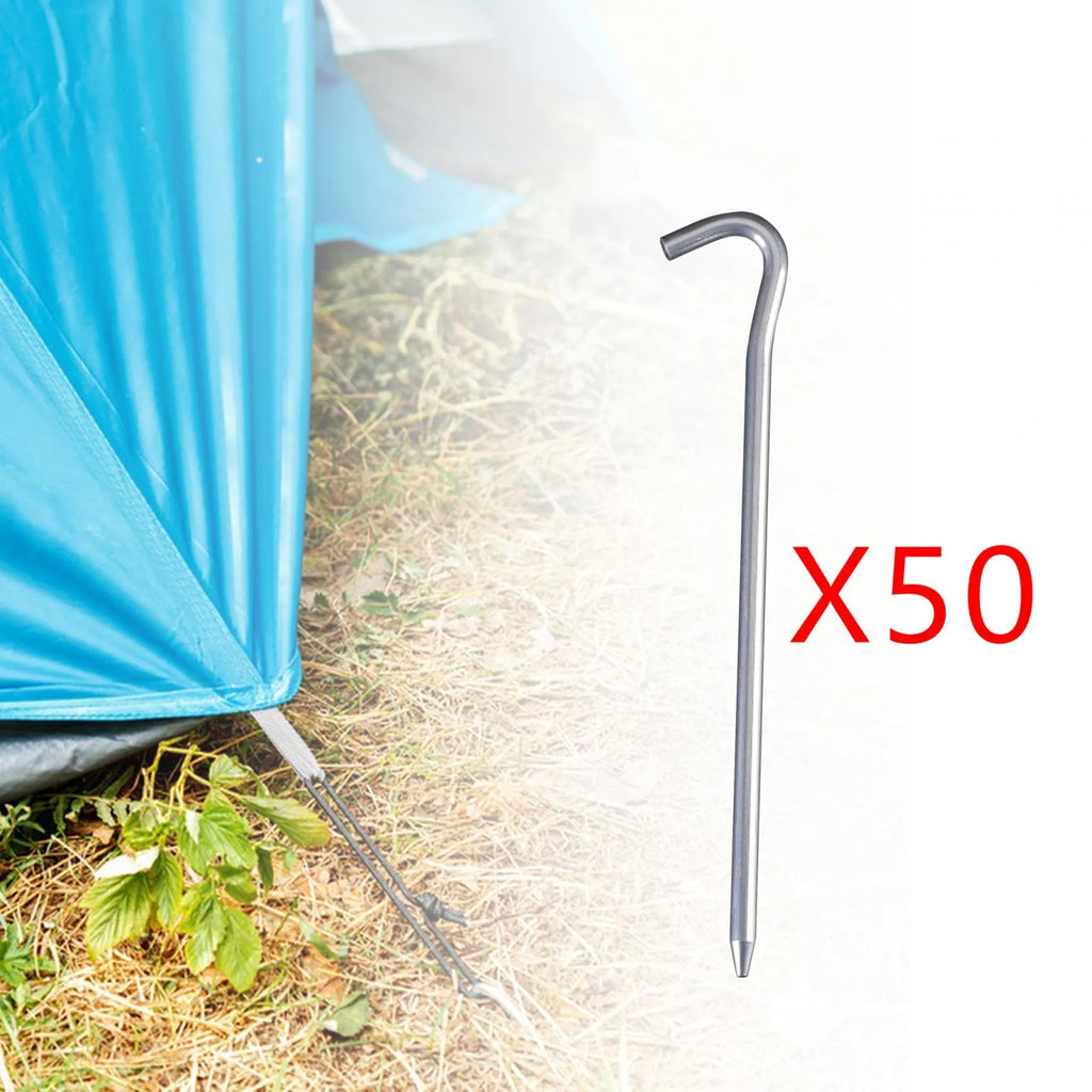50 Pack 7inch Aluminum Tent Pegs for Camping N7817