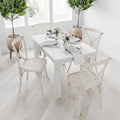 46" X 30" Rectangular Antique Rustic White Solid Pine Dining Table V11085