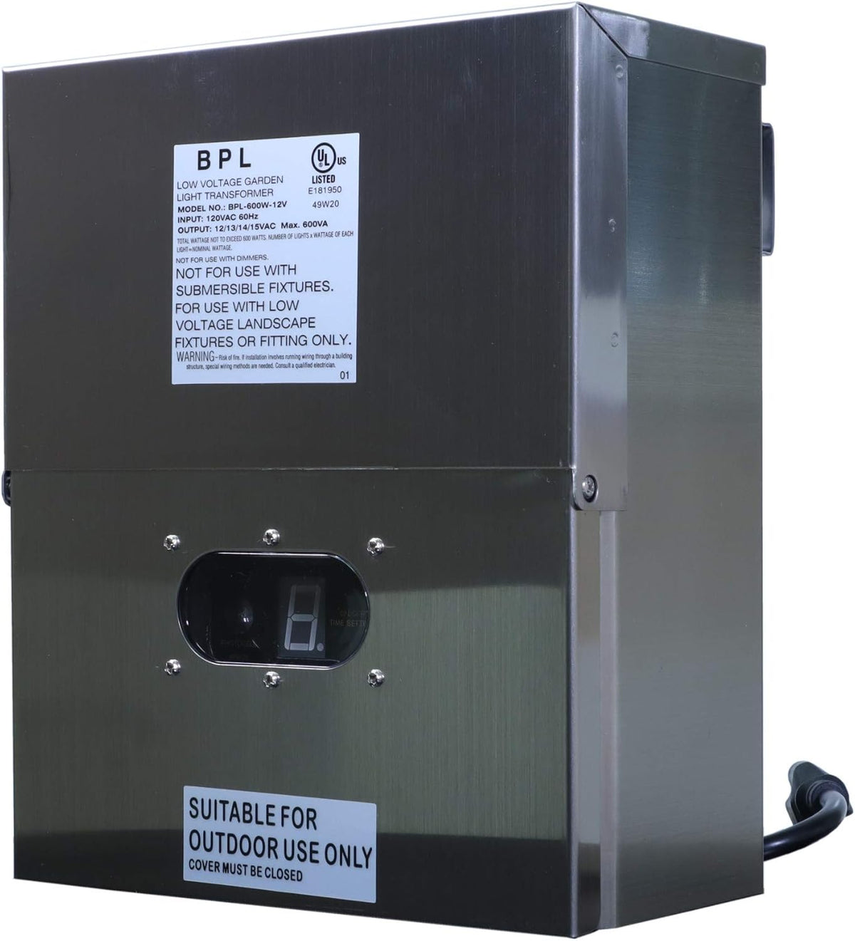 600W Multi Tap 120 Volt AC to 12-15 Volt Stainless Steel Transformer T668