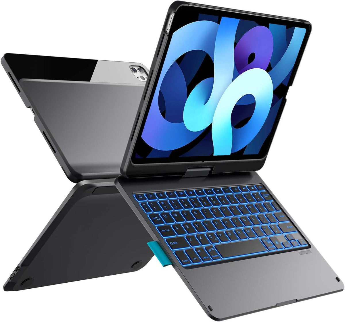 iPad Pro 11 Keyboard Case 360 Rotatable 7 Color Backlit Black Y985443