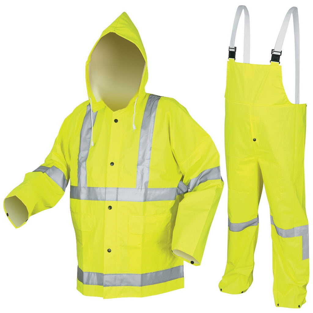 Lime Polyester and PVC 3-Piece Safety... K4633