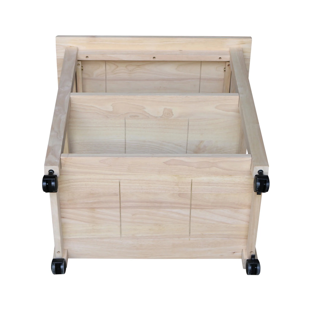 Unfinished Wood Microwave Kitchen Cart K2827