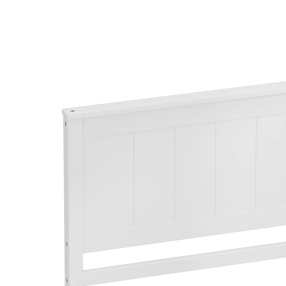 Queen White Platform Bed Frame with Headboard B21548